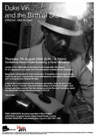 Duke Vin and the Birth of Ska poster Duke Vin and the Birth of Ska poster