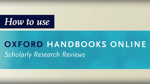 Oxford University Press: Oxford Handbooks Online, Instructional Video